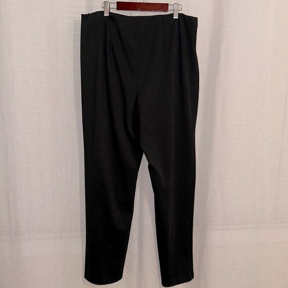 CATO 14/16W Black Knit Elastic Waist Pull On Dress Pants - Picture 2 of 11